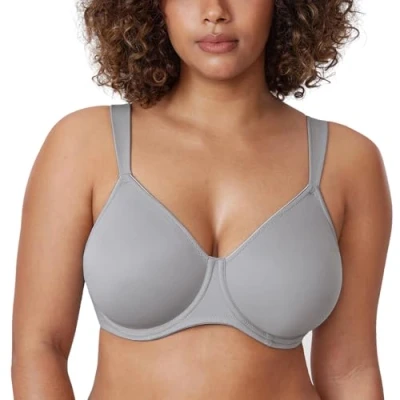Abbildung von DELIMIRA Damen T Shirt Minimizer BH mit Bügel Große Größen Ohne Gepolstert Quantengrau 80E