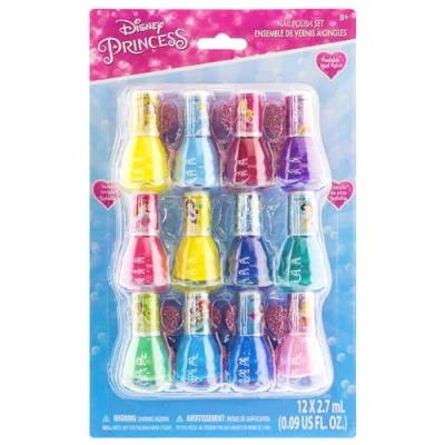 Abbildung von Disney Princess Townley Girl Ungiftiger abziehbarer Nagellack auf Wasserbasis Geschenkset Set für Kinder, Mädchen 12 Stück Perfekt Partys, Übernachtungen und Umstyling