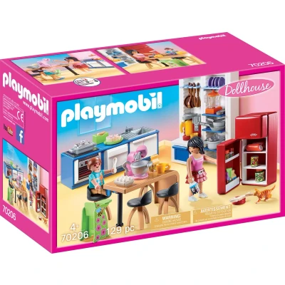 Abbildung von Playmobil® Konstruktions Spielset »Familienküche (70206), Dollhouse«, (129 St.), Made in Germany