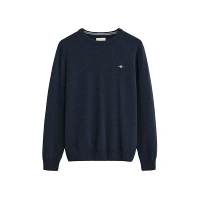 Abbildung von GANT Superfine CREW NECK Strickpullover, Herren, Größe: Large, Blau