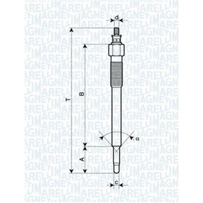 Abbildung von MAGNETI MARELLI 062900075304 Glühkerze 11V 10A M10X1,25 RENAULT: ESPACE 4, OPEL: Signum CC, Vectra C Caravan, Saloon, SAAB: 9 5 Estate