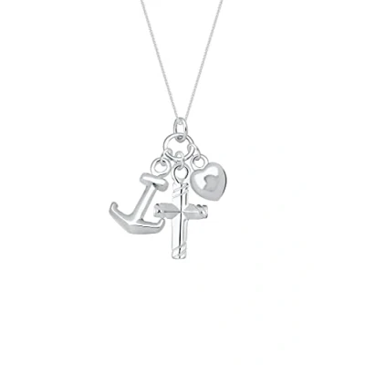 Abbildung von Elli Halskette Damen Anker Herz Kreuz Anhänger in 925 Sterling Silber