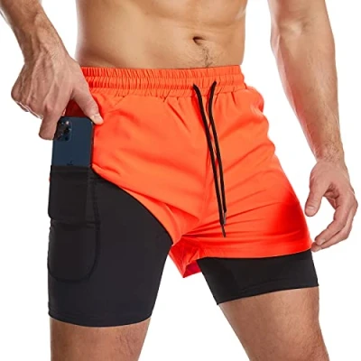 Abbildung von Danfiki Laufshorts Herren Kurze Sporthose Kurz mit Tasche Laufhose Kurzmit Taschen Hosen Fitness