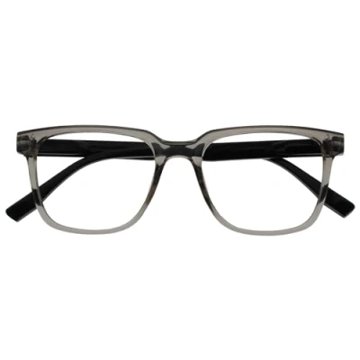 Abbildung von OPULIZE LEO Lesebrille Großes Rechteckiges Gestell Grau Schwarze Bügel Herren Damen Federscharniere R55 7 +1.50