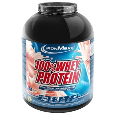 Abbildung von IronMaxx 100% Whey Protein Pulver Melone 2,35kg Dose zuckerreduziertes, wasserlösliches Eiweißpulver aus Molkenprotein viele verschiedene Geschmacksrichtungen