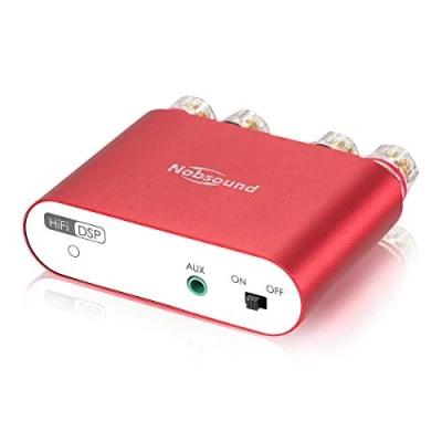 Abbildung von Nobsound NS 10G PRO Mini Verstärker, HiFi DSP 100W x 2 Digital Bluetooth 5.0, 2.0 Kanal Stereo Audio Amplifier für Heimlautsprecher Upgrade Version Digitaler Verstärker (mit Netzteil, Rot)