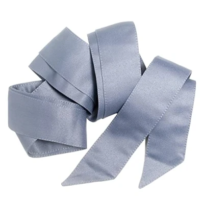 Abbildung von Maya Deluxe Women&#039;s Womens Ladies Satin Sash Waist Tie Ribbon Bow Accessory for Bridesmaids Bridal Wedding Prom Evening Occasion Belt, Dusty Blue, L XL