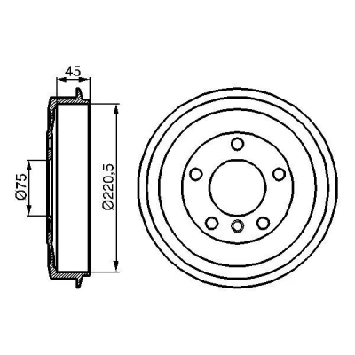 Abbildung von BOSCH 0 986 477 043 Bremstrommel 269,9 Hinterachse BMW: 3 Saloon