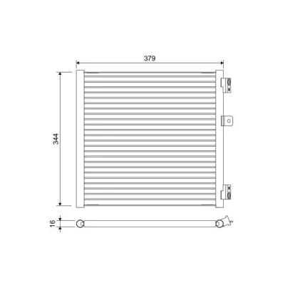 Abbildung von VALEO 822660 Klimakondensator ohne Trockner Aluminium 344
