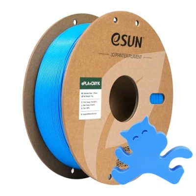 Abbildung von eSUN PLA+ Filament 1.75mm, Lithophan 3D Drucker PLA Plus, Maßgenauigkeit +/ 0.03mm, 1KG Spule (2.2 LBS) CMYK für FDM Drucker, Cyan