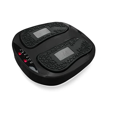 Abbildung von VibroLegs Massage Gerät mit Vibration Vibrationsplatte für vitalisierte und entspannte Beine Füße Fußmassage auf Knopfdruck 2 Programmoptionen Schwarz