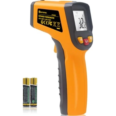 Abbildung von KETOTEK Infrarot Thermometer Laser Digital IR Pyrometer Berührungslos temperatur Pistole 50C bis 400 C Temperaturmessgerät für Kochen Barbecue Gefrierschrank Industrie Lebensmittel