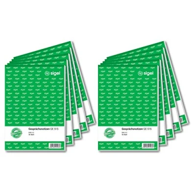 Abbildung von SIGEL GE515/10 Gesprächsnotizen A5, 10 Stück á 50 Blatt, Telefonnotizen, aus nachhaltigem Papier