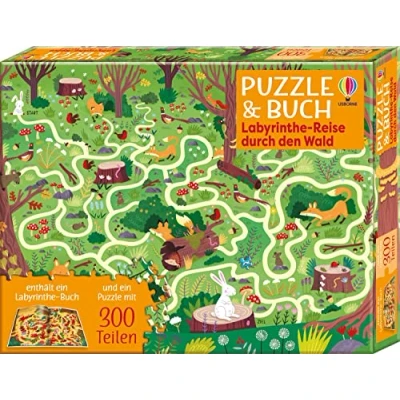 Abbildung von Puzzle &amp; Buch: Labyrinthe Reise durch den Wald: Set aus 300 teiligem und Begleitbuch ab 6 Jahren (Puzzle Buch Reihe)