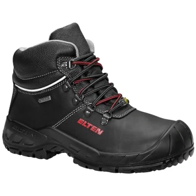 Abbildung von ELTEN Sicherheitsschuhe RENZO GTX XW Mid ESD S3 CI, Herren, Leder, Stahlkappe, leicht, robust, Schwarz, Größe: 47