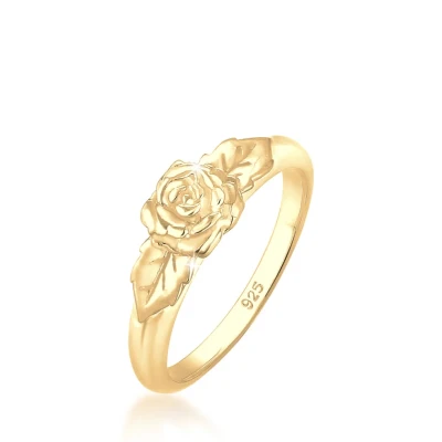 Abbildung von Elli Ring Damen Band Rosen Symbol Floral Vintage Look in 925 Sterling Silber