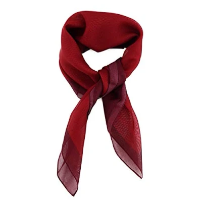 Abbildung von TigerTie Damen Chiffon Nickituch in bordeaux weinrot mit Bordüre Größe 58 cm x