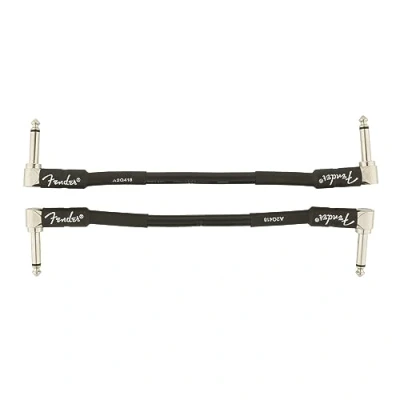 Abbildung von Fender Kabel Professional Series, 2er Pack, 15cm, schwarz, 2 x angled