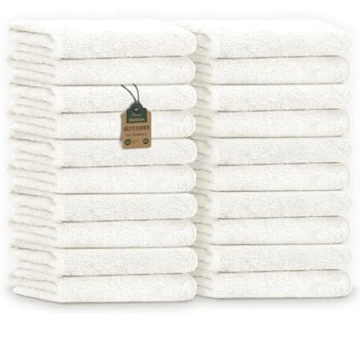 Abbildung von NatureMark 20er Spar Pack Frottier Gästetücher, 30 x 50 cm, 100% Baumwolle, Natur Creme