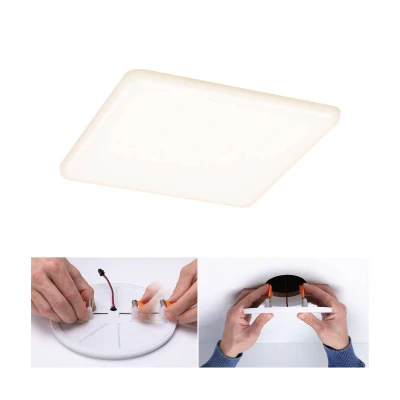 Abbildung von Paulmann LED Einbauleuchte »Veluna VariFit IP44 3 Stufen dimmbar eckig 185x185mm 17W 3.000K Satin«, 1 flammig, Einbaupanel Satin