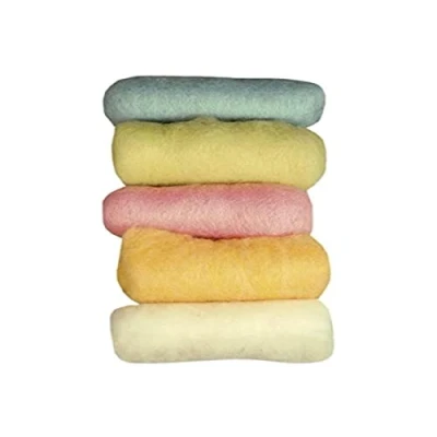 Abbildung von Rayher Hobby Filzwolle, reine Schurwolle, Vlies, Sommermix &quot;Poetry Life&quot;, Set 5 Farben à 20 g, Filzwolle 100 100% Wolle zum Filzen, Märchenwolle, 53658000