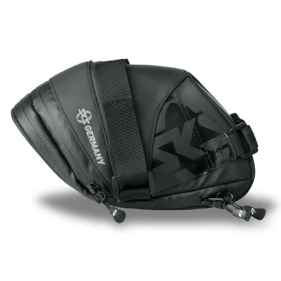 Abbildung von SKS Germany Explorer Straps 1800 Fahrradtasche, Fahrradzubehör (Satteltasche aus wasserabweisendem Gewebe, laminierte Reißverschlüsse mit ergonomischem Easy Zip, Volumen: 1,8 l), schwarz