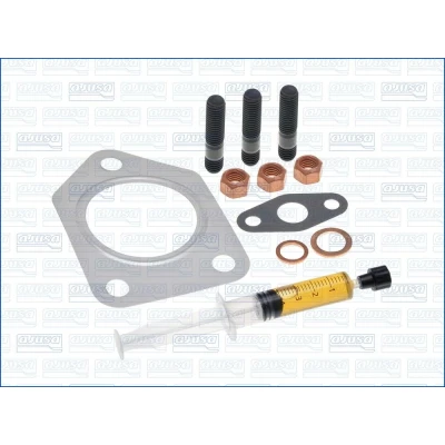 Abbildung von AJUSA JTC11570 Montagesatz, Lader with studs, syringe oil mit Dichtungen Montageanleitung BMW: 3 Saloon, Touring, X3, MINI: Hatchback