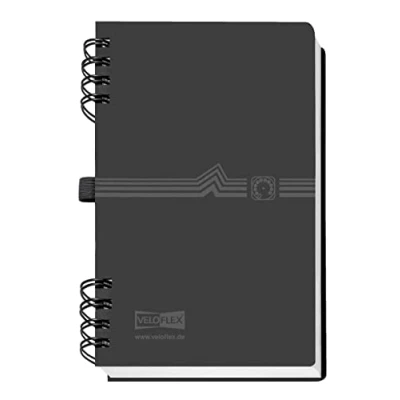 Abbildung von VELOFLEX 5106180 Adressbuch mit Spiralbindung DIN A6, PP, 12 tlg. Register, Telefonringbuch schwarz