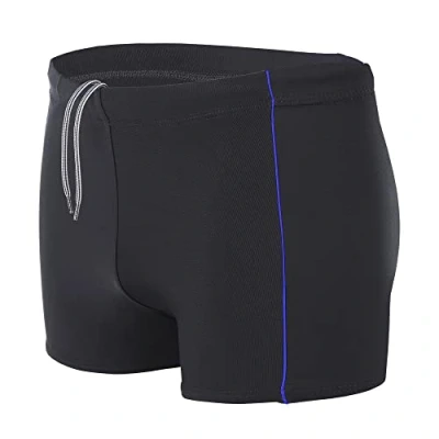 Abbildung von Aquarti Herren Badehose Kurz mit Kontrastpaspel, Farbe: Schwarz/Blau, Größe: 5XL