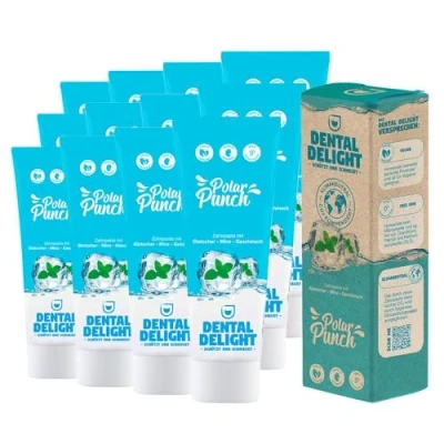 Abbildung von DENTAL DELIGHT Polar Punch Zahnpasta, Vegane Zahnpasta mit Geschmack, Zahncreme (Minze, 12er Pack)