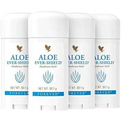Abbildung von Forever Aloe Ever Shield® Deodorant stick, Deo ohne Aluminium und Alkohol, mit pflegender Vera für empfindliche Haut, zuverlässiger Schutz, dermatest zertifiziert, (4 Stück)
