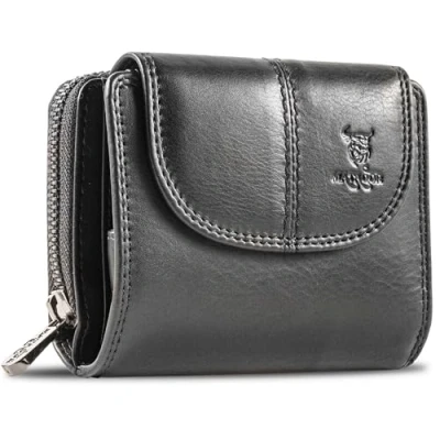 Abbildung von MATADOR SARAGOSSA Portemonnaie Damen Schwarz mit edler Geschenk Box Geldbeutel Portmonee RFID Geldbörse Leder Mittelgroß Viele Fächer Geldtasche Brieftasche