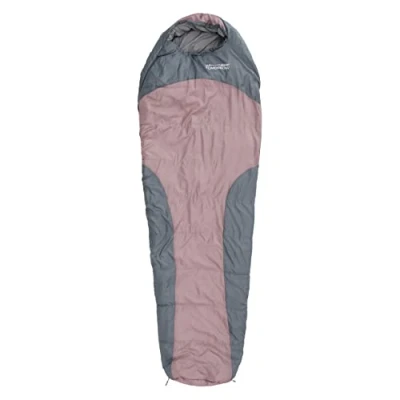 Abbildung von Lumaland Where Tomorrow Schlafsack Mumienschlafsack 230 x 80 cm inkl. Packsack 50 25 gepackt für Outdoor Camping, Wandern, Backpacking Rose