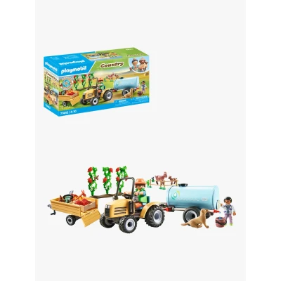 Abbildung von Playmobil 71442 Country Baukasten Traktor mit Anhänger und Wassertank