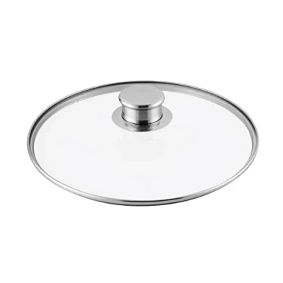 Abbildung von Gastrosus 163930 28 Glasdeckel Industar cm, Pfannendeckel aus Glas mit Edelstahlrand, Universaldeckel cm Edelstahl