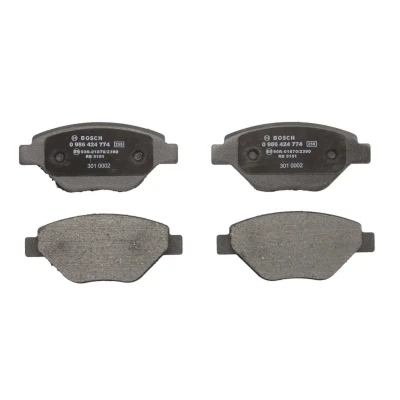 Abbildung von BOSCH 0 986 424 774 Bremsbelagsatz Low Metallic mit Anti Quietsch Blech RENAULT: MEGANE 2, 2 Stufenheck