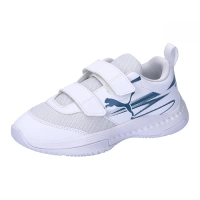 Abbildung von Puma Varion II JR Unisex Handballschuh für Kinder, Größe: 28, White/blue horizon Schuhe