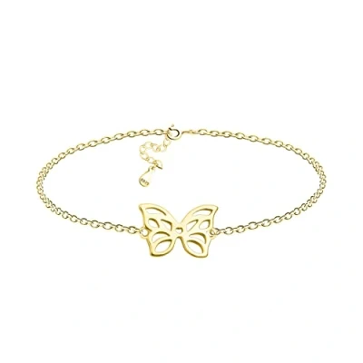 Abbildung von Sofia Milani Damen Armband 925 Silber vergoldet/golden Schmetterling Anhänger B0339