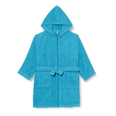 Abbildung von Playshoes Unisex Kinder Frottee Bademantel Morgenmantel, türkis, 110/116