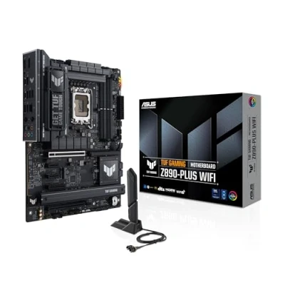 Abbildung von ASUS TUF Gaming Z890 PLUS WiFi Mainboard Sockel Intel LGA 1851 (ATX, PCIe 5.0, DDR5, DisplayPort, HDMI, Thunderbolt 4, 4X M.2, 7, Q Release, Aura Sync)