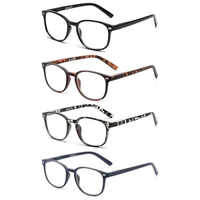 Abbildung von JM Lesebrille Satz von 4 Qualität Federscharnier Leser Damen Herren Brille Für Lesen +1.5 Mischfarbes
