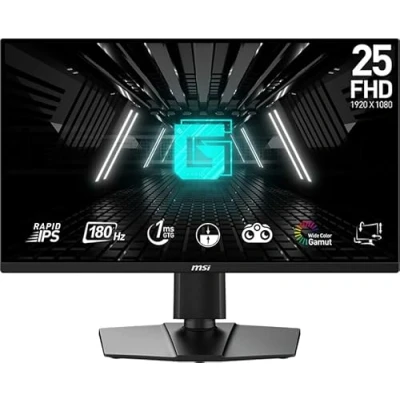 Abbildung von MSI G255PFDE E2 24,5 Zoll FHD Gaming Monitor 1920 x 1080 Rapid IPS Panel, 180 Hz / 1ms (GtG), 99% sRGB Farbraum, Adaptive Sync DP 1.2a, HDMI 2.0b CEC