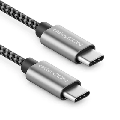 Abbildung von deleyCON 1m USB C Kabel PD3.0 (60W Schnellladekabel) auf Ladekabel für iPhone 16 15 Pro Max Samsung Galaxy S24 S23 S22 Pixel iPad MacBook Air Tablets Switch PS5