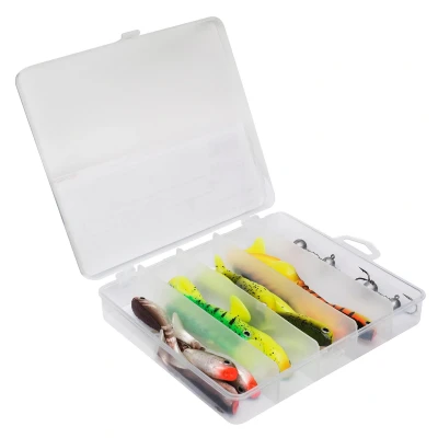 Abbildung von Berkley Pulse Shad Box mit Jigköpfen 8cm (20 Stück) Gummifisch