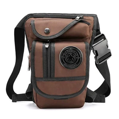 Abbildung von Xieben Nylon Drop Bein Tasche Für Männer Frauen Motorrad Fahrrad Hip Bum Gürtel Taille Gürteltasche Reise Outdoor Camping Taktische Wandern Radfahren Crossbody Umhängetasche Kaffee