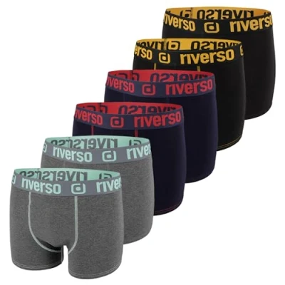 Abbildung von riverso Boxershorts Herren RIVOle 6er Pack Unterhosen Unterwäsche Retroshorts Set Boxer Shorts Stretch, Größe:XL, Farbe:Farbmix 10 (RVS1BCX6PK10M)