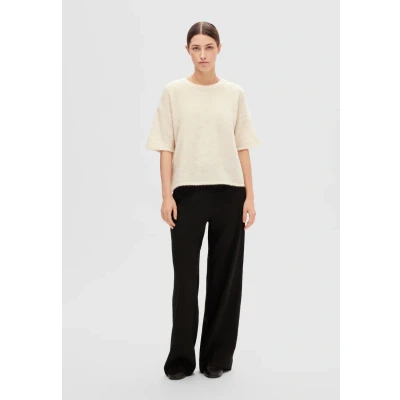 Abbildung von Selected Femme Slfmaline Liliana O NECK Tshirt print, Damen, Größe: 34, Birch