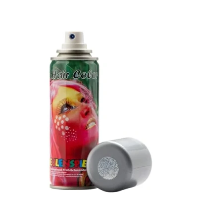 Abbildung von Eulenspiegel 819517 Glitzer Haarspray Silber, 125 ml