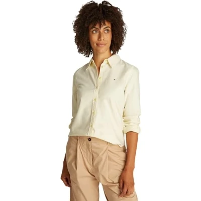Abbildung von Tommy Hilfiger Oxford Hemdbluse, Damen, Größe: 40, Lemon zest