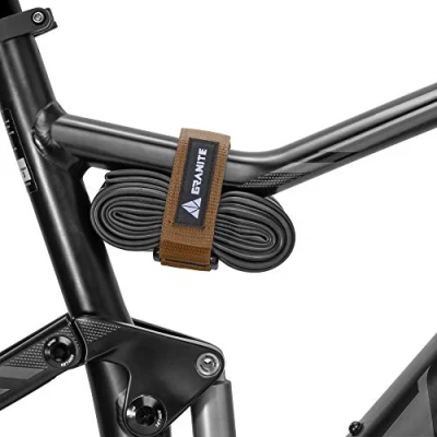 Abbildung von Granite Rockband MTB Rahmen Trägergurt für Schläuche und Fahrradwerkzeug Set, Fahrrad Aufbewahrungslösung zum Anbringen von zusätzlicher Ausrüstung an Ihrem Mountainbike BMX Bike (Braun)